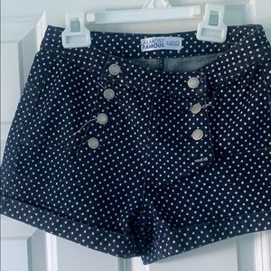 Almost famous polka dot high rise shorts size 3